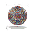 Axyaa Bohemian Round Ceramic Plate 10-inch Steak & Pasta Plate