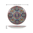 Axyaa Bohemian Round Ceramic Plate 10-inch Steak & Pasta Plate