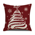 Axyaa Christmas Linen Print Throw Pillow Cover for Home Sofa, Living Room and Bedroom