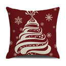 Axyaa Christmas Linen Print Throw Pillow Cover for Home Sofa, Living Room and Bedroom