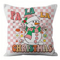 Axyaa Jolly Disco Pillow Covers - Vintage Christmas Pattern for Sofa, Bedroom, Car