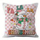 Axyaa Jolly Disco Pillow Covers - Vintage Christmas Pattern for Sofa, Bedroom, Car