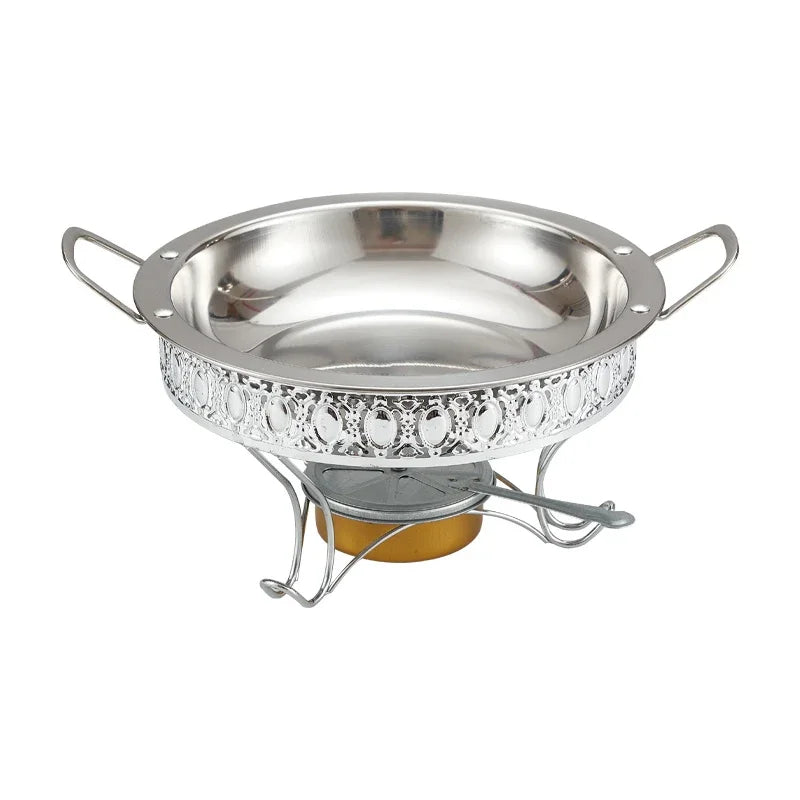 Axya Solid Alcohol Stove Small Hot Pot Commercial Dry Pot Wide Pan Extra Thick Stainless Steel