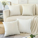 Axyaa Super-Soft Striped Plush Cushion Cover for Home Decor
