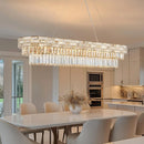 Axyaa Gold Crystal Pendant Chandelier for Dining Bedroom Living Room Kitchen Island