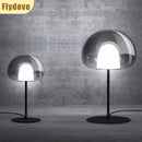 Axyaa Smoke Grey Glass Iron Floor Lamp for Living Room Bedroom Lighting