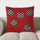 Axyaa Santa & Poinsettia Christmas Decor Pillow Cover