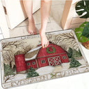 Axyaa Christmas Decoration Door Mat Non-Slip Floor Carpet for Home