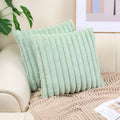 Axyaa Luxe Faux Fur Striped Throw Pillow Cover for Home Decor