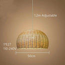 Axyaa Bamboo Rattan Chandelier: Simple New Chinese Style Handmade LED Pendant Light