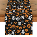 Axyaa Halloween Pumpkin Ghost Table Runner - Festive Farmhouse Decor