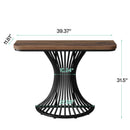 Axyaa Geometric Metal Base Console Table, 39-Inch Industrial Entryway Accent Sofa Table