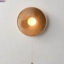 Axyaa Modern Nordic Wooden LED Wall Lamp Glass White Stair Light for Living Room