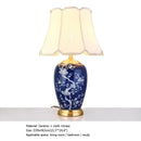 Axyaa Blue Ceramic Table Lamps Brass Modern Luxury for Home Decor Living Dining Bedroom