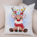 Axyaa Santa Little Penguin Pillowcase 45x45cm Merry Christmas Deer Cushion Cover