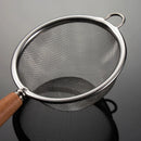Axyaa Stainless Steel Colander with Wooden Handle and Multi-function Grid