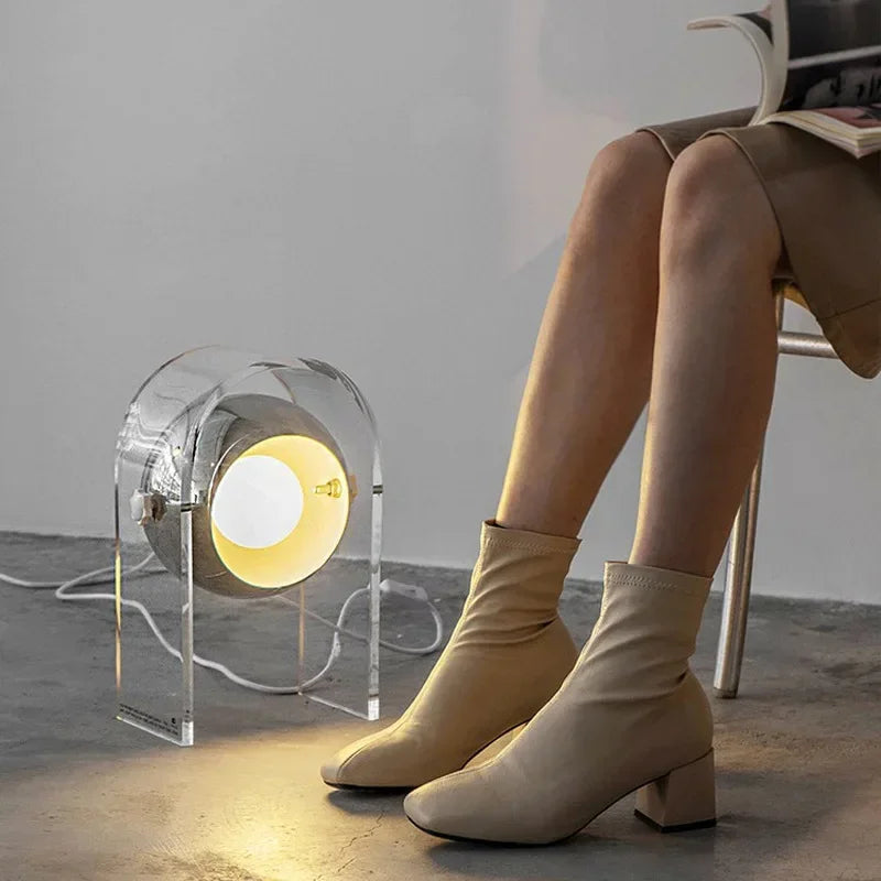 Axyaa Acrylic Bedside Table Lamp for Modern Living Rooms
