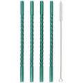 Axyaa Glass Straw Set 4 Pack for Cocktail Smoothie Bar Accessories