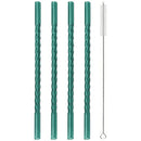 Axyaa Glass Straw Set 4 Pack for Cocktail Smoothie Bar Accessories