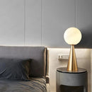 Axyaa Glass Ball Table Lamp with Creative Brass Cone Design