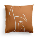 Axyaa Nordic Orange Geometric Flower Print Throw Pillow Cover for Home and Office