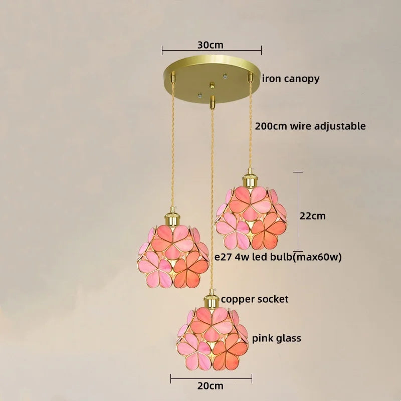 Axyaa Glass LED Pendant Lights Modern Hanging Lamp for Home Decor