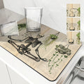 Axyaa Halloween Skeletons Drying Mat Absorbent Tableware Bathroom Kitchen Skeleton Hide Stain