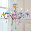 Axyaa Colorful Crystal Pendants Ceiling Chandelier for Kids Bedroom
