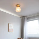 Axyaa Glass Copper LED Ceiling Light - Modern Kitchen Chandelier