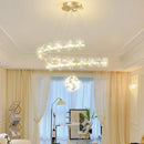 Axyaa Circular Crystal Ceiling Chandelier for Bedroom and Living Room