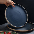 Axyaa Retro Style Ceramic Vegetable Plate for Western Food - Simple Tableware