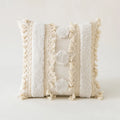 Axyaa Boho Tufted Lumbar Pillow Cover with Tassels - Modern Farmhouse Style