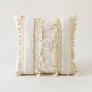 Axyaa Boho Tufted Lumbar Pillow Cover with Tassels - Modern Farmhouse Style