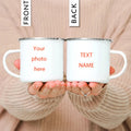 Axyaa Custom Enamel Mug - 350ml Personalized Office Cup with Logo and Text