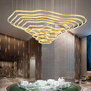 Axyaa Modern Terraces Chandelier Indoor LED Pendant Lamps in Coffee/Gold for Living Room
