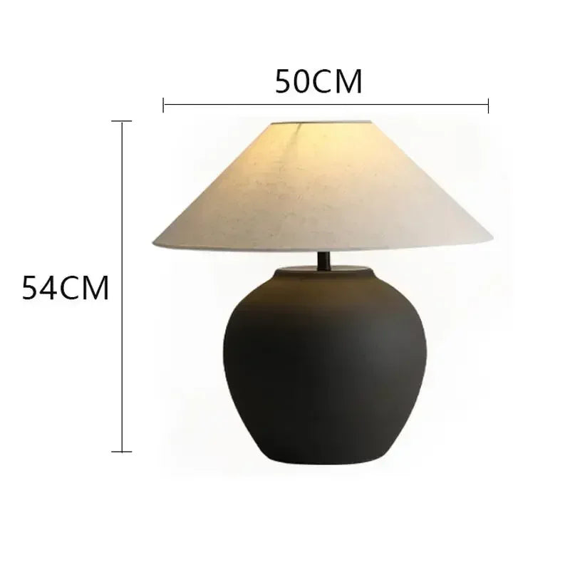Axyaa Retro Ceramic Floor and Table Lamps for Bedroom and Living Room Decor