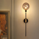 Axyaa Modern Black Iron Glass Ball LED Wall Lamp for Living Room Bedroom Decor