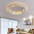 Axyaa Crystal Circle LED Chandelier: Modern Ceiling Light for Home Decor