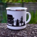 Axyaa Enamel Campervan Mug 11oz - Family Camping Milk Cup - Father Beer Mug