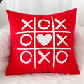 Axyaa Red & White Velvet Embroidered Couple Cushion Cover Set