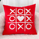 Axyaa Red & White Velvet Embroidered Couple Cushion Cover Set