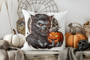 Axyaa Ghost Under Moon Halloween Throw Pillow Cover for Sofa, Bedroom, Car