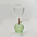 Axyaa Nordic Ripple Glass Goblet, 240ml, Fruit Green Apple Yellow Amber Pear Base