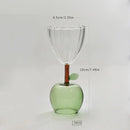 Axyaa Nordic Ripple Glass Goblet, 240ml, Fruit Green Apple Yellow Amber Pear Base