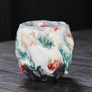 Axyaa Yamagata Ceramic Teacups Set - Handmade Retro Kung Fu Tea Accessories