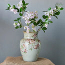 Axyaa Hand-Painted Peach Blossom Ceramic Vase for Elegant Home Decor and Flower Arrangement