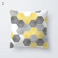 Axyaa Yellow Geometric Print Cushion Pillowcase - 45x45cm