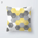 Axyaa Yellow Geometric Print Cushion Pillowcase - 45x45cm
