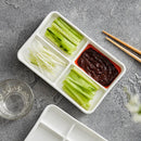 Axyaa Ceramic Seasoning Plate with Multiple Compartments, Dipping Sauce, and BBQ Dish