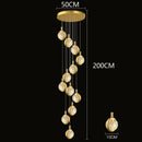 Axyaa Crystal Chandelier Stair Pendant Lamp Living Room Interior Lighting